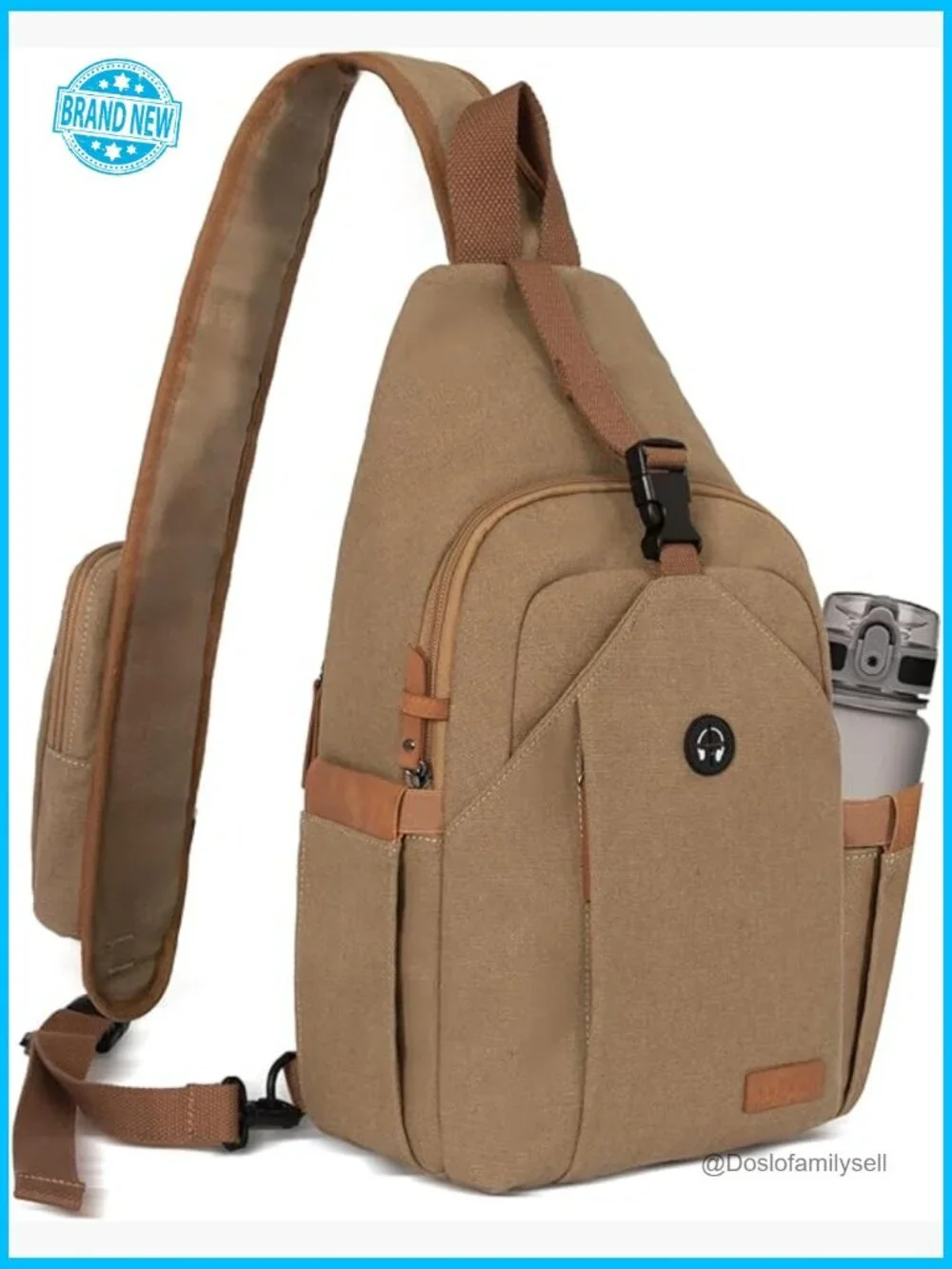 Canvas Sling Bag Anti Theft Crossbody Backpack Travel Hiking Daily